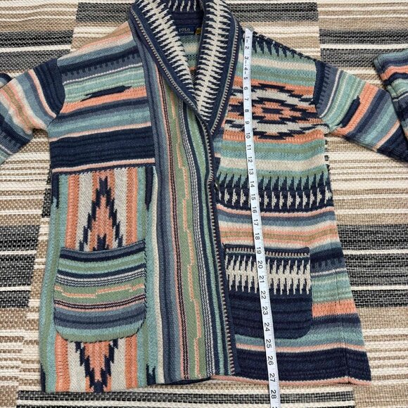 Polo Ralph Lauren Women's Southwestern Shawl-Collar Cardigan Pockets Multi Sz S - Picture 10 of 12